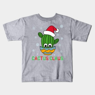 Cactus Claus - Cactus With A Santa Hat In A Bowl Kids T-Shirt